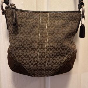 Coach VINTAGE Y2K Signature Mini C Jacquard Canvas & Suede Crossbody in EUC
